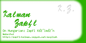 kalman zapfl business card